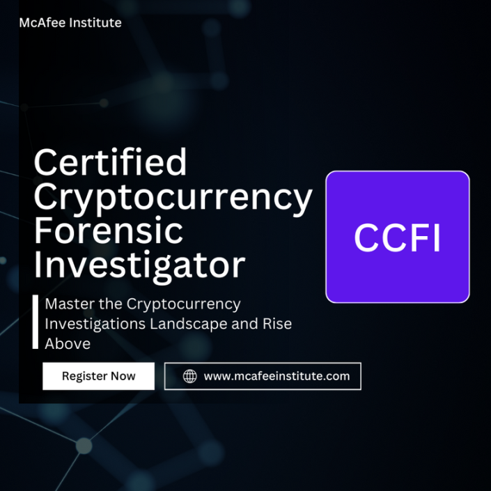 Cryptocurrency forensics training advertisement