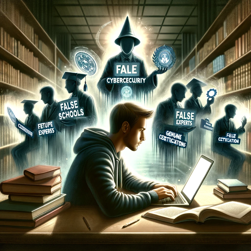 Cybersecurity training and certification illustration