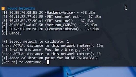 Terminal network query example